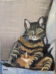 Oil painting of Jasper, a cat, by Eileen Wroe
